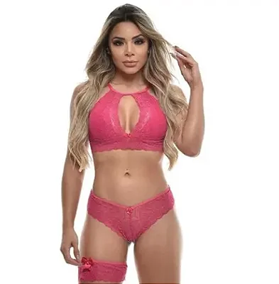 Conjunto Cropped Rendado Com Persex | PINK