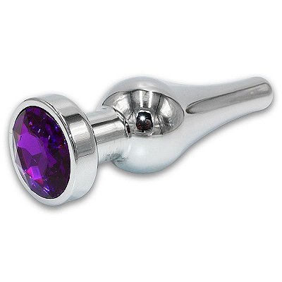 Plug Anal de Aço c/ Cristal Brilhante | Roxo