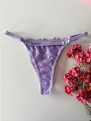Calcinha Personalizável Renda Lilás |Tam. Único