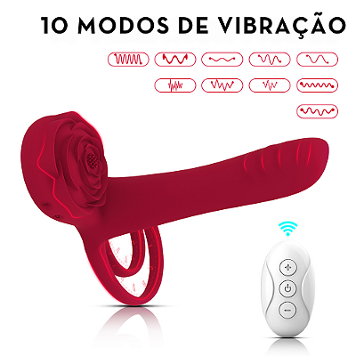 Anel peniano em formato de flor com controle remoto