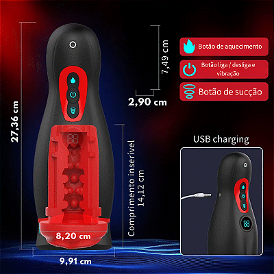 MAST | Masturbador masculino com aquecimento e suporte para celular