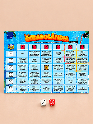 Bebadolândia Amigos Jogo de Tabuleiro c/ Desafios Diversão ao Cubo