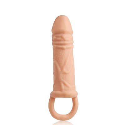 FANLE - Capa Peniana em CyberSkin Ultra com Anel Escrotal Clara 14 cm | 1337