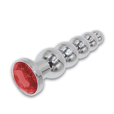 LUST METAL - Plug Anal de Aço Escalonado com Brilhante