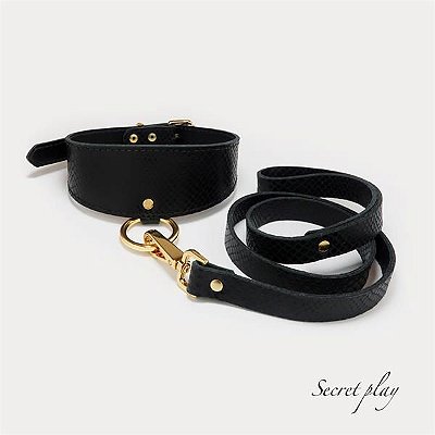 CHOCKER DIANNA PYTHON - Coleira em Couro Sintético com Guia | SP9031