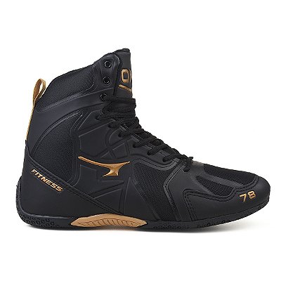 Botinha Roman R3 Fitness Cano Médio Sola Reto Meninos Preto+Ouro