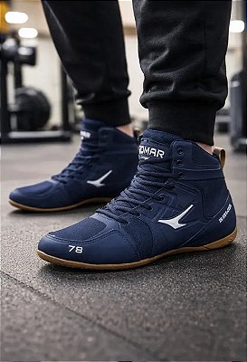 Sapatilha R3 Fitness Cano Medio Respiravel Para kart Masculino Marinho