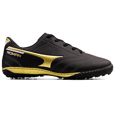 Chuteira Society Couro Sintetico Testurisada Rog1 Preto+ouro