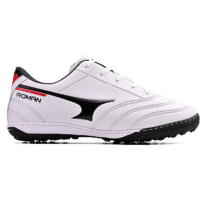 Chuteira Society Roman  Rog1 Pro sola Baqueada  Branco+preto