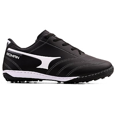 Chuteira Society Roman Couro Sintetico Forrado Tf Fixa Rog1 Preto+Branco