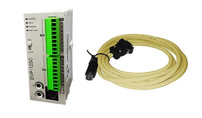 Kit Clp Cpu Delta Dvp12sc11t 8e/4s Digitais + Cabo de programação Rs232 - DVPACAB230