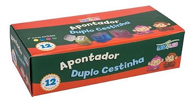 Apontador Duplo Cestinha Caixa C/ 12 Und - Atacado