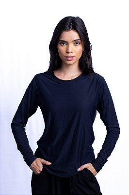 Camiseta Térmica Manga Longa de Poliamida com proteção UV 50+ Feminina