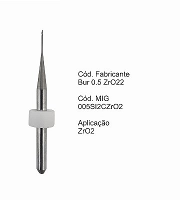 Fresa CAD CAM para Sistemas Sirona - 005SI2CZrO2 - Aplicação: Zircônia