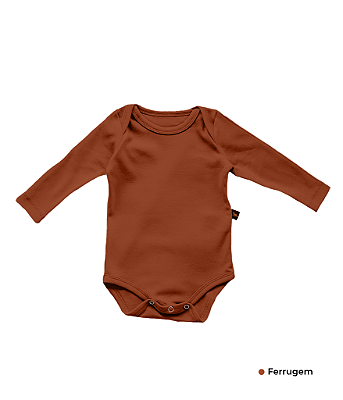 Body Manga Longa Sem Estampa em Suedine 100% Algodão Fio Egípcio