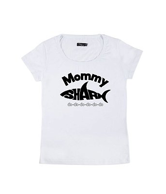 Camiseta Baby Look Feminina Mommy Shark