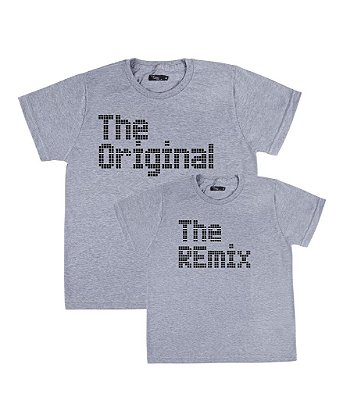 Kit Pai/Mãe e Filho 02 Camisetas Cinzas The Original & The Remix