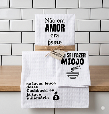 Kit 3 Unidades Panos de Prato - MIOJO-FOME-CASHBACK