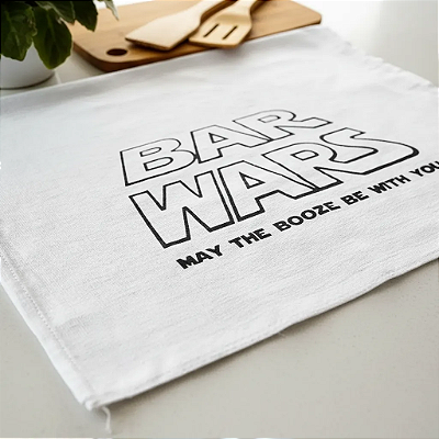 Pano de Prato Criativo Bar Wars - Presente Nerd 100% Algodão