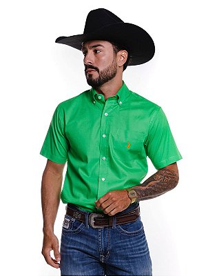 Camisa Masculina Austin Western Manga Curta