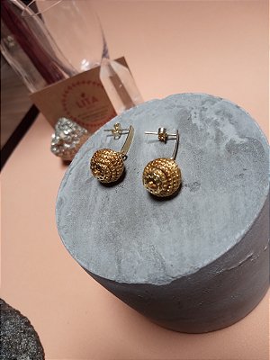 Brinco de Capim Dourado Pequeno com Banho de Ouro