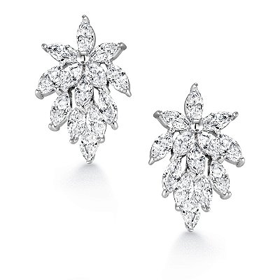 Brinco flor zircônias
