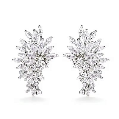 Brinco Noiva Kimberly - Earcuff cravejado em zircônias