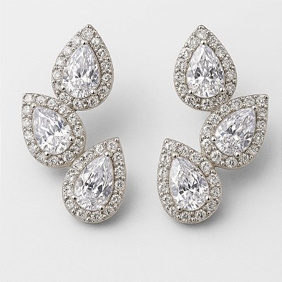 Brinco Noiva Romana - earcuff zircônias prateado