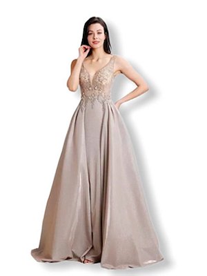 Vestido longo Rodado brilhos