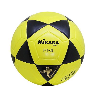 Bola De Futevolei Mikasa FT-4 Couro - Amarelo e preto em Promoção