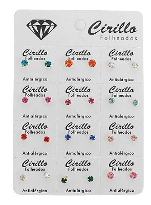 Brinco Folheado Ouro 18k SS12 Tarraxas Baby ATACADO 12 PARES de 3 mm