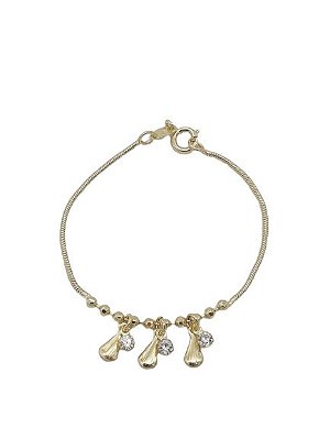 Pulseira Infantil Gota Folheado Ouro 18k Antialérgico Cirillo Folheados