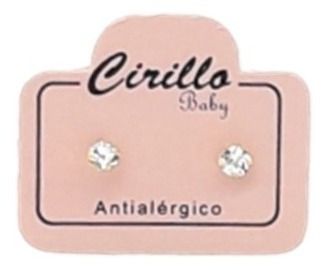 Atacado Brinco Infantil Folheado ouro 18k pedra 3mm Antialérgico