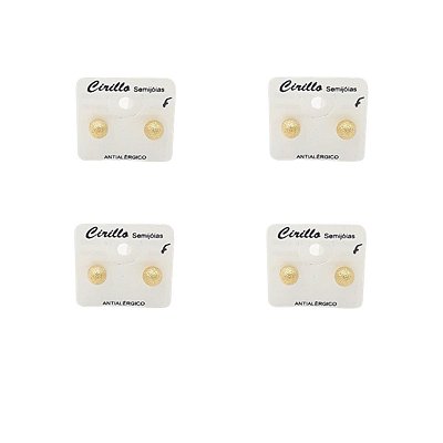 Brinco Bolinha  Folheado a ouro 18k (4 Pares)  Antialérgico