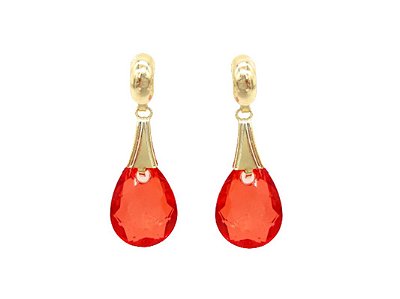 Brinco Pedra Gota 3300 Banhado Ouro 18k Antialérgico