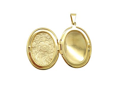 Pingente Relicário Flores Secretas 3290 Folheado Ouro 18k