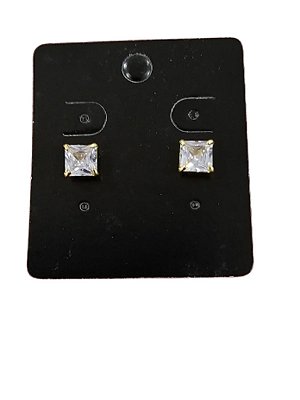 Brinco Zircônia carré 6x6 R.4008 Cirillo Folheado a ouro 18k