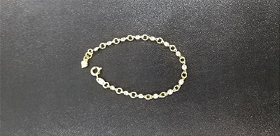 PULSEIRA INFANTIL FOLHEADO OURO 18K DE PEDRINHAS 4014 PU-04