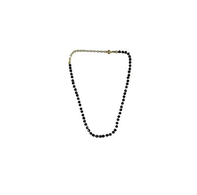 Gargantilha 4016 com bolas de miçangas vidro Folheado 18k