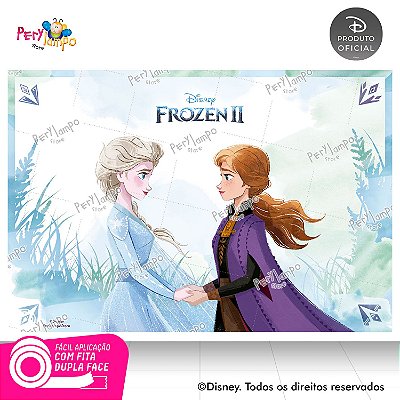 Painel Festa Decorativo Frozen 2 - Aquarela 3 - 1,45m x1,00m
