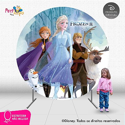 Painel de Festa Decorativo Frozen 2 Redondo - Turma 1- 2,10D
