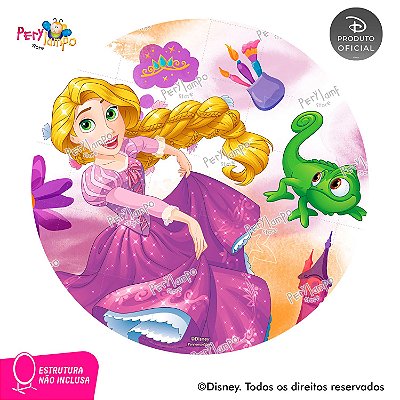 Painel Decorativo Redondo -Enrolados-Rapunzel Aquarela-2,10D