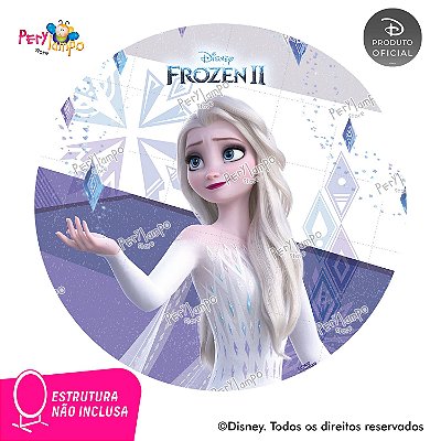 Painel Decorativo Redondo Frozen 2 - Elsa Elementos - 1,45D