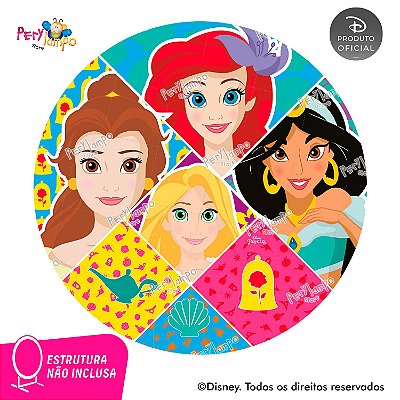Painel Redondo Princesas Disney - Atitude que brilha-1,45D