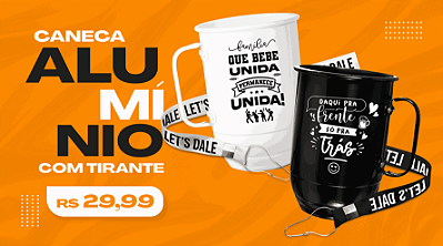 Caneca de Alumínio 600ml com Tirante