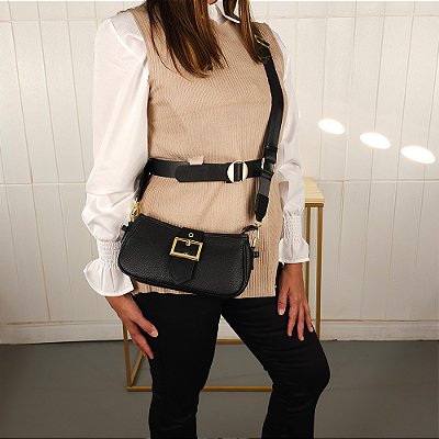 BOLSA BAGUETE DE LUXO SNAILS COURO (PU)