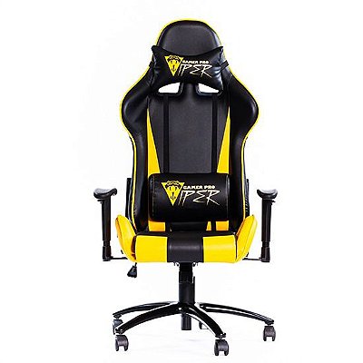 CADEIRA GAMER PRO COM RELAX COR AMARELA COM PRETO