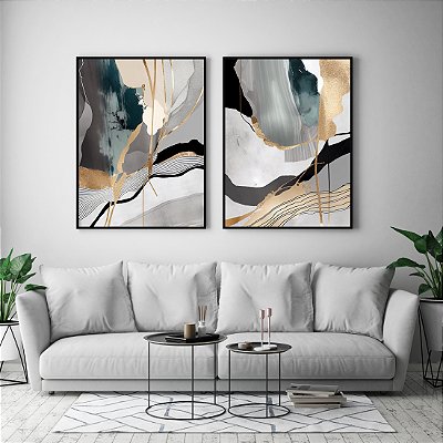 Abstrato cinza e verde ref. 025