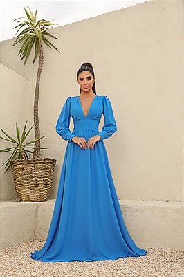 Vestido Carol Azul Royal