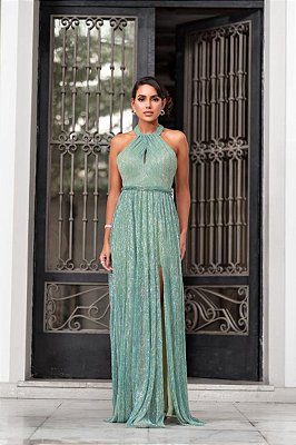 Vestido Olívia Lurex Verde